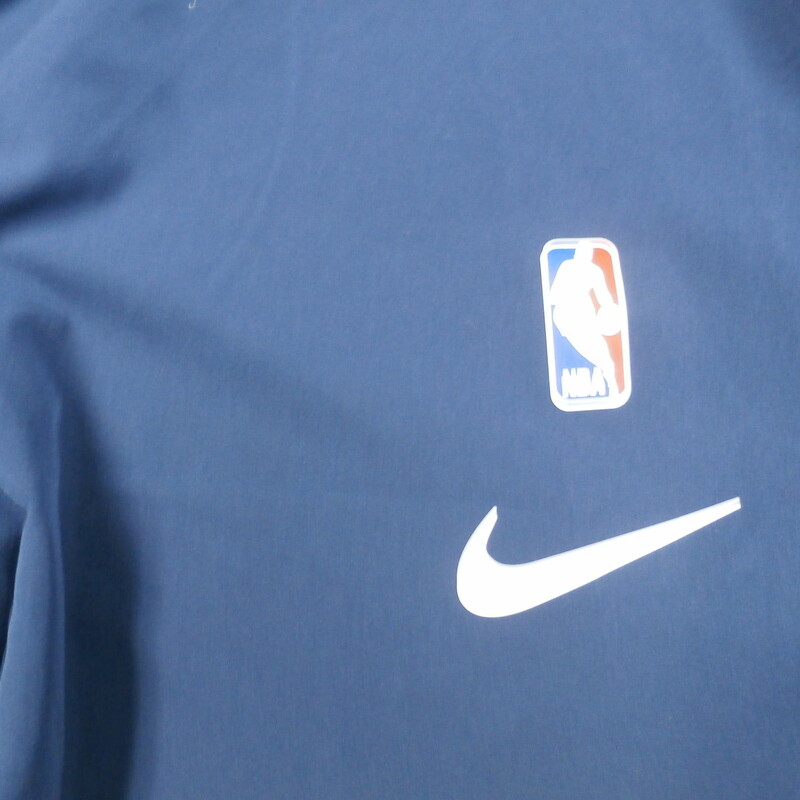 Utah Jazz Men's Nike NBA Basketball Pants Blue Size 2XLT Polyester #29115
Rating: (see below) 4- Fair Condition
Team: Utah Jazz
Player: Team
Brand: Nike
Size: Men's 2XLT (Measured Flat: Waist 17\"; Length 46\"; inseam 32\")
Measured flat: across waist laying flat; waist to bottom of legs; crotch to bottom of legs
Color: Blue
Style: embroidered; tear away snap up sides; drawstring and elastic waist; no pockets;
Material:  87% Polyester  13% spandex
Condition: 4- Fair Condition:  Wrinkled; 1 of the snaps is broken or needs to be replaced; 6th on the R side; slight fading or discoloration; minor pilling and fuzz;
Item #: 29115
Shipping: FREE