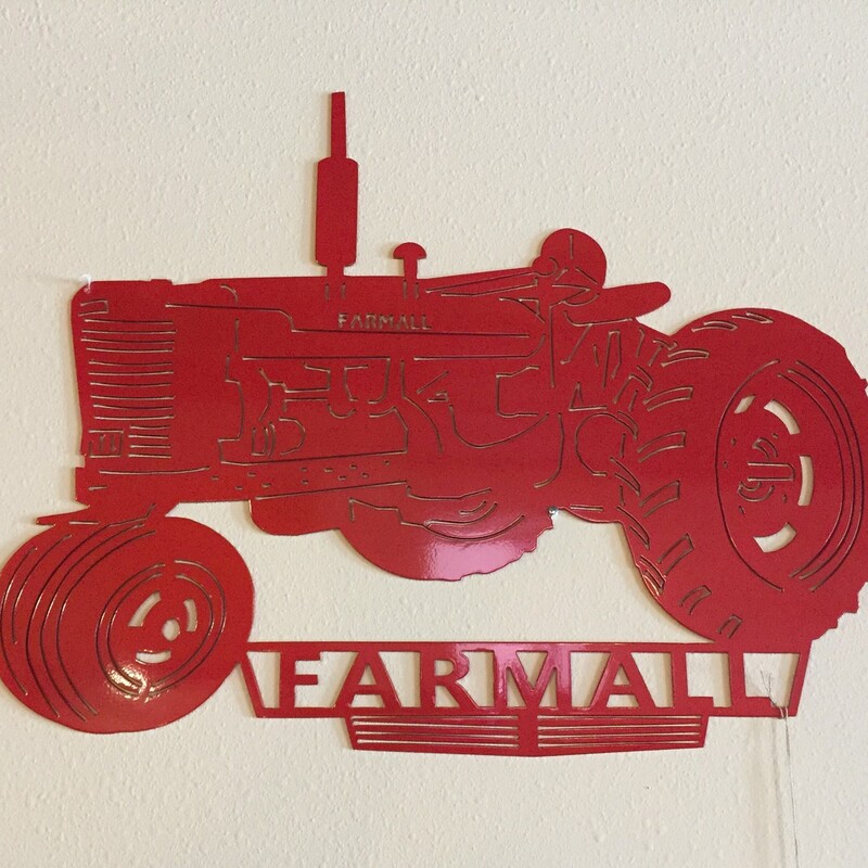 RED FARMALL IRON WALL ART