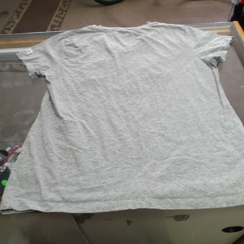 Montana Grizzlies Women's Russell Athletic V Neck Shirt Size Large Gray #8552
Rating:   (see below) 3 - Good Condition
Team: Montana Grizzlies
Player: N/A
Brand: Russell Athletic
Size: Large - Women's(Measured Flat: Across chest 20\"; length 24\") 
measurements are from armpit to armpit and from shoulder to hem; - please check measurements. 
Color: Gray
Style: V neck short sleeve shirt; Screen pressed logo
Material: 90% Cotton 10% Viscose
Condition: - Good Condition - wrinkled; Pilling and fuzz is present; Logo has some wear; Material feels coarse; Small stains at the right sleeve ends; No rips or holes(See Photos for condition and description)
Shipping: $3.37
Item #: 8552