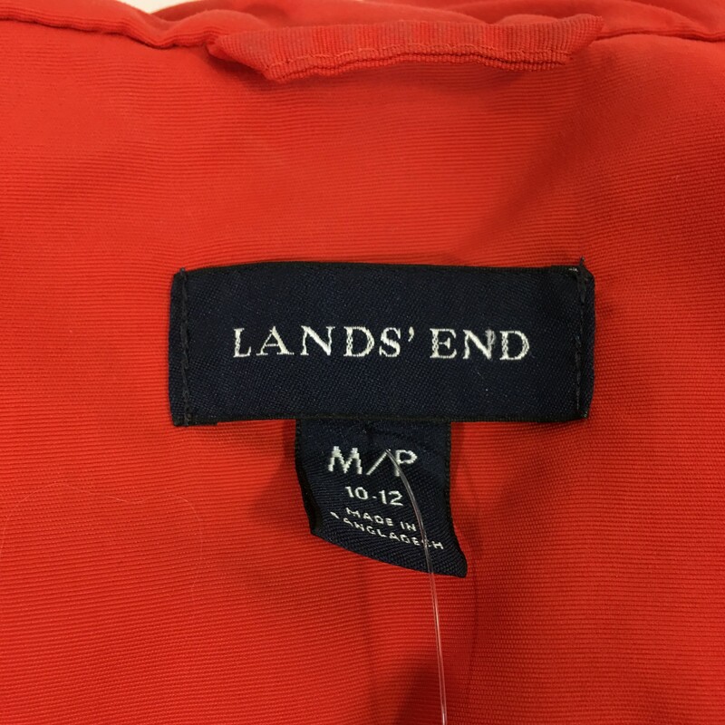 Lands End Rain Coat, Orange, Size: 10/12