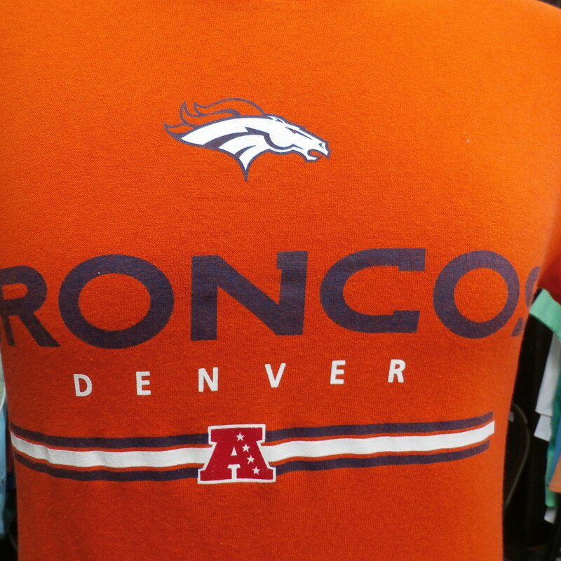 NFL Team Apparel Orange Denver Broncos T-Shirt Men's Size L