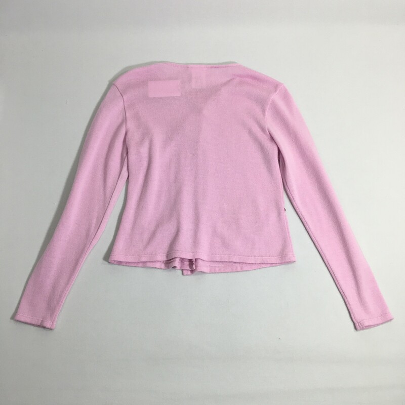 120-438 American Girl, Pink, Size: Large girls pin sweater with butterfly on it 100% acrylic  good