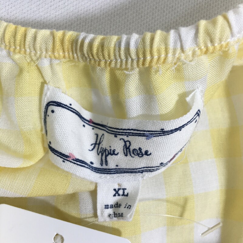 100-402 Hippie Rose, Yellow, Size: Xl Yellow and White Checkered Top