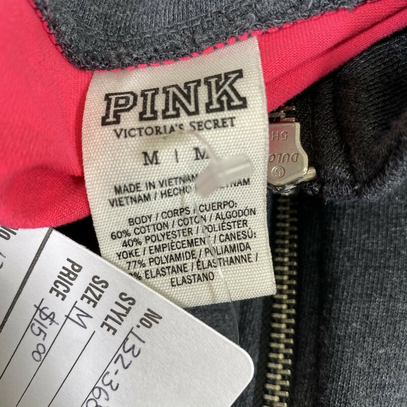 PINK Quarterzip Sweatshir, Grey, Size: Medium