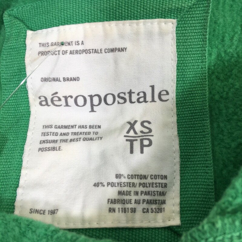 125-090 Aeropostale, Green, Size: Xs green logo hoodie 60% cotton 40% polyester  good