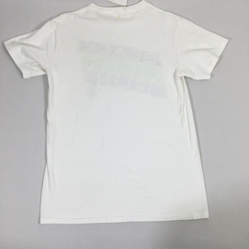 102-170 No Tag, White, Size: Small White t-shirt w/black light run logo no tag