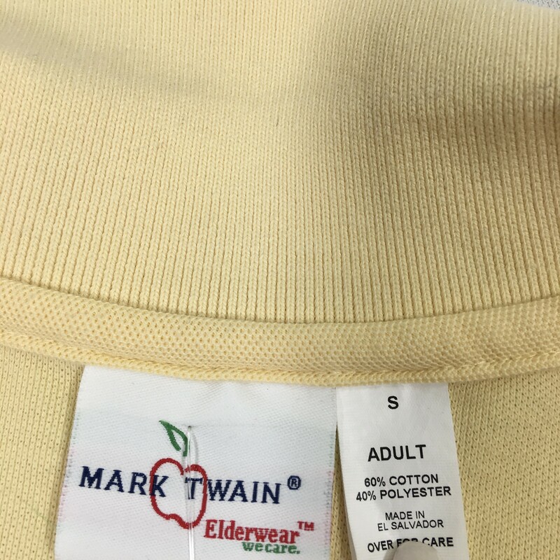 105-254 Mark Twain, Yellow, Size: Small St. Joes long sleeve uniform shirt 60% cotton 40% polyester  good
