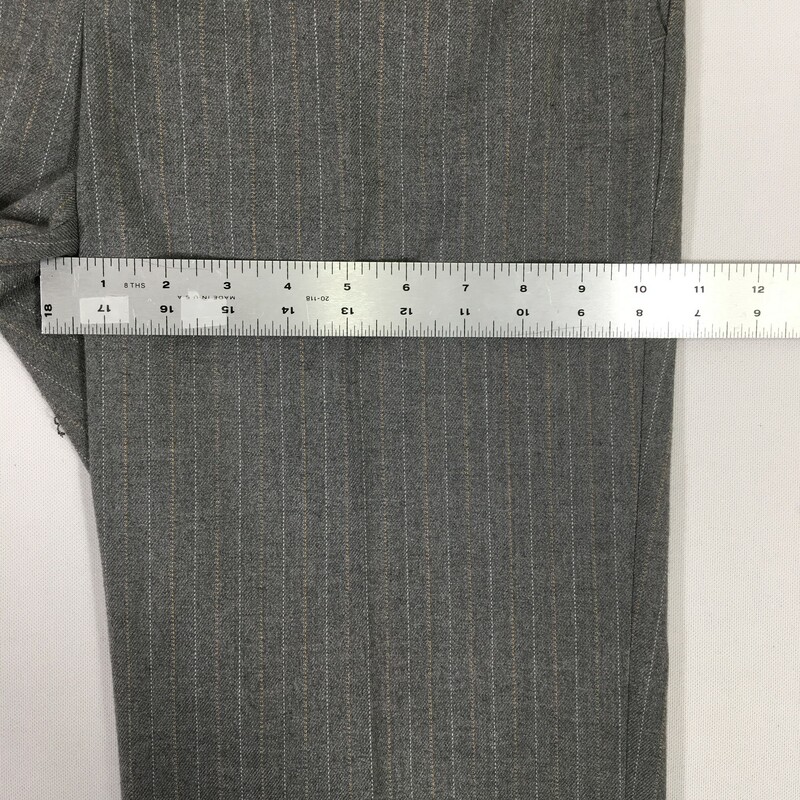 Banana Republic Martin Fi, Grey, Size: 12 striped cuffed work pants