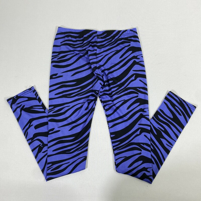 125-124 No Tag, Purple, Size: Small.
black and purple zebra print leggings no tag  good