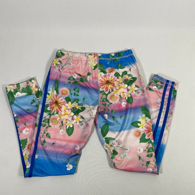 120-192 Inspired Hearts, Multicol, Size: Medium<br />
Multicolored flower pattern stretch pants polyesther/spandex