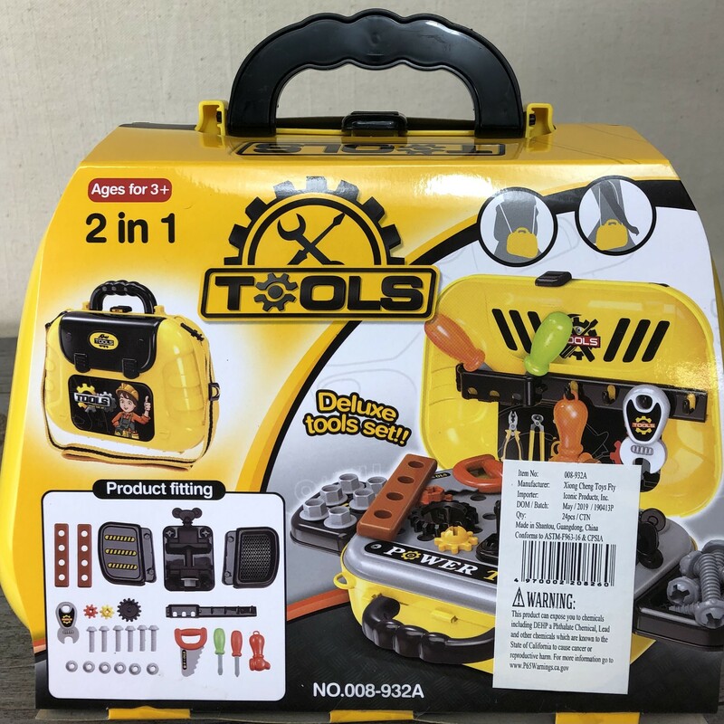 Portable Toy Tool Kit Suitcase, Yellow
NEW!
24 pieces