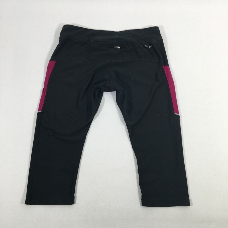 115-070 Nike, Black, Size: Medium blacl athletic leggings with pink details 92% polyester 8% spandex  good