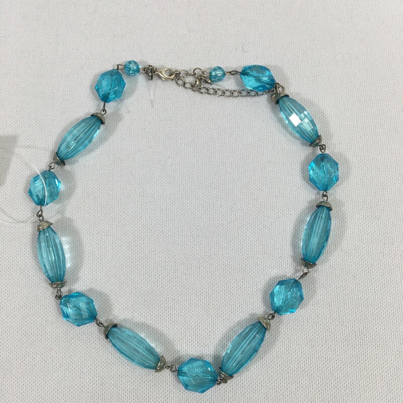 Blue Gem Necklace Silver, Blue, Size: Necklaces