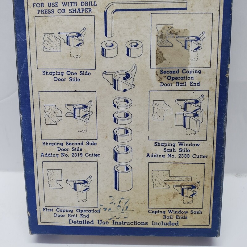 Sash & Door Cutter Kit, In Box, Size: No 2407