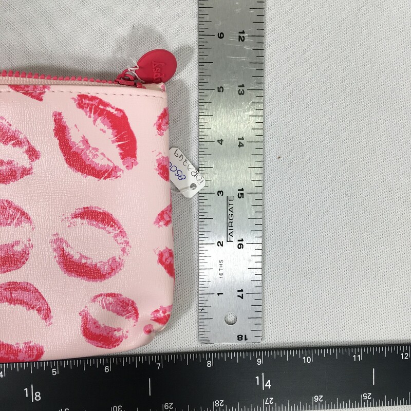 100-269 Lip Pattern Bag, Pink, Size: Makeup Bag