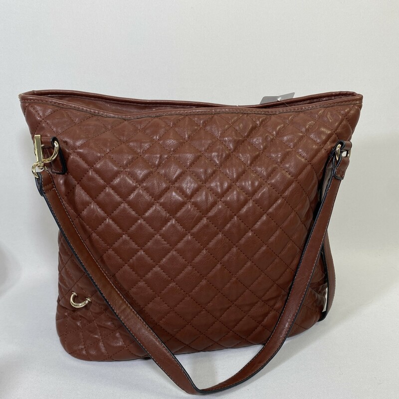 103-225, Brown/go, Size: Shoulder Brown faux leather purse w/gold studs