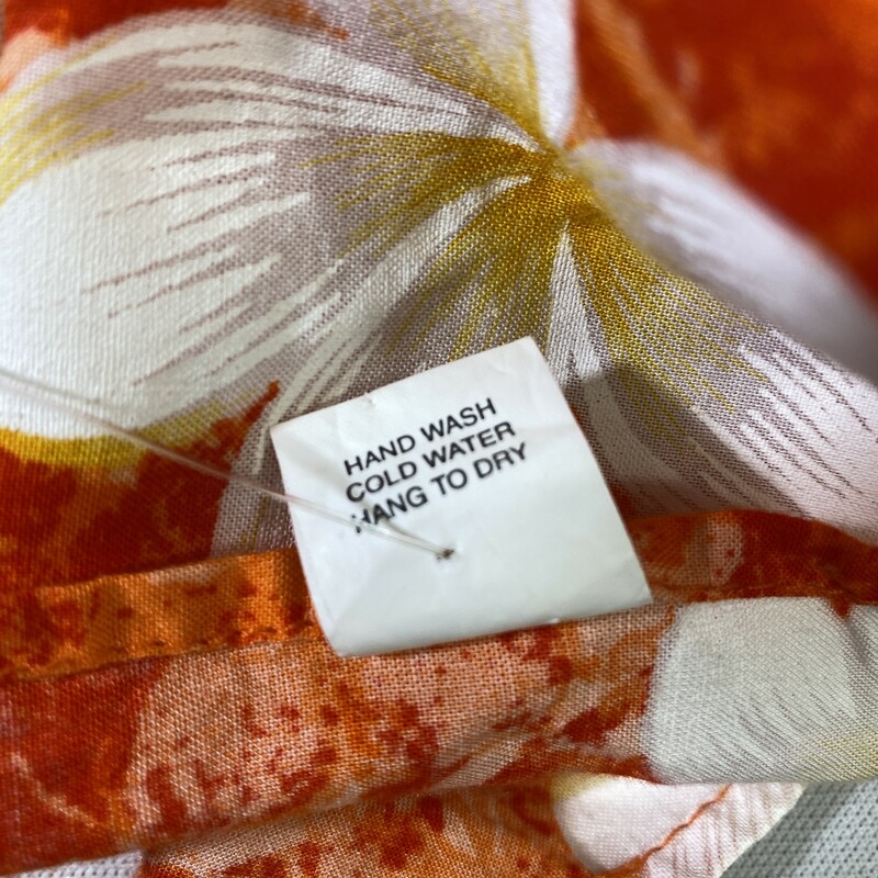 107-105 Hibiscus Collecti, Orange, Size: Scarves Orange scarf w/ flower print 100% rayon