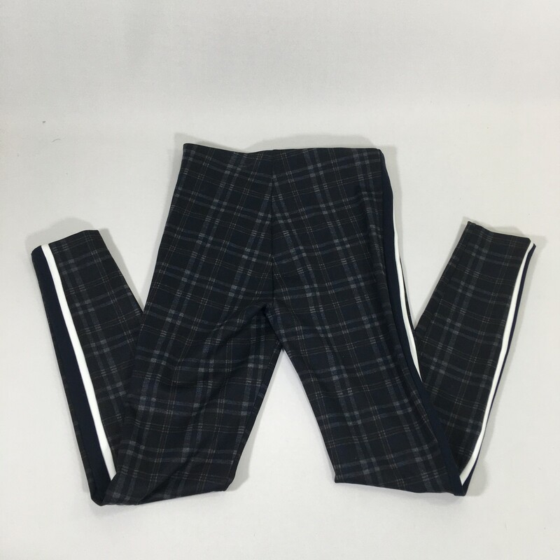 100-091 Zara Trafaluc, Black, grey and brown plaid, black and white panels strip on the outside, wide covered waist band, heavy fabric, very nice condition. Size: Small<br />
Trafaluc Collection.<br />
11.3 oz