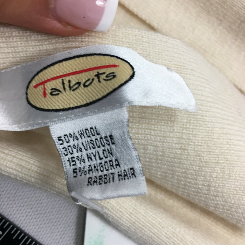 100-192 Talbots Knit Scar, Cream, Size: Scarves