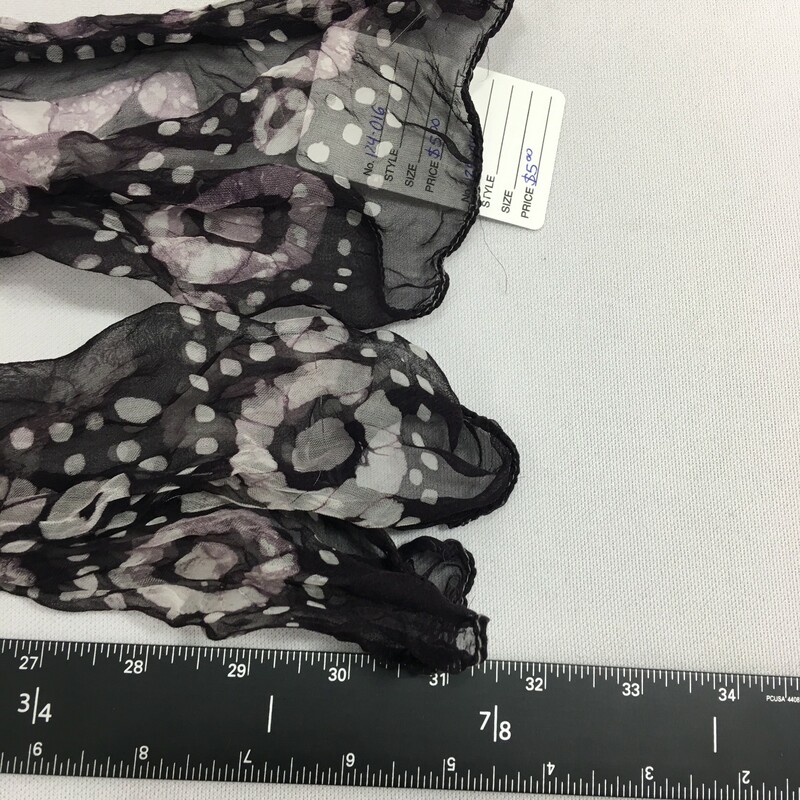 124-016 No Tag, Purple, Size: Scarves purple and white small thin scarf no tag  good