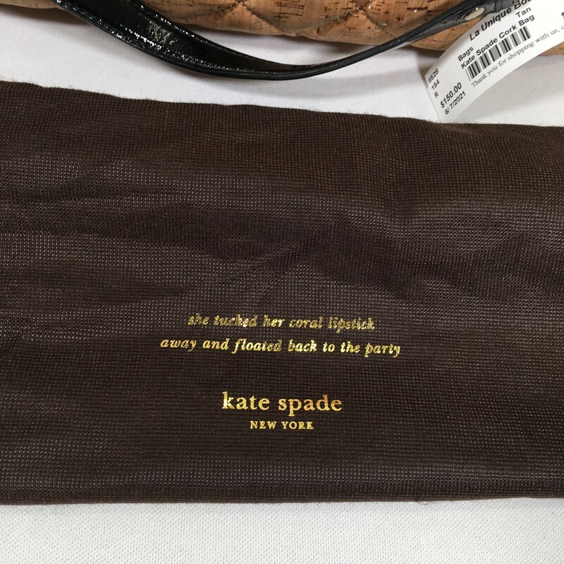 Kate Spade Cork Bag, Tan, Size: Purses