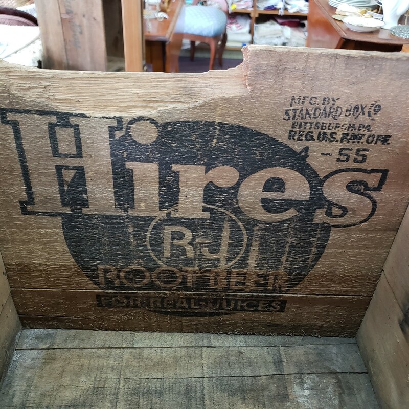 Hires Root Beer Crate, Wood, Size: Holds 12  -26oz Bottles