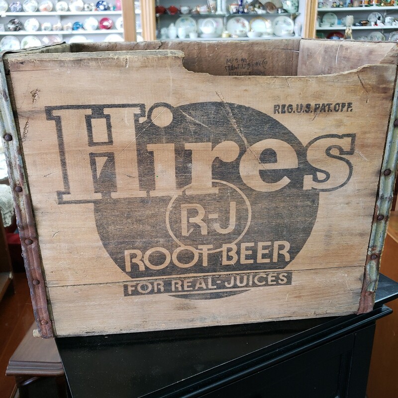 Hires Root Beer Crate, Wood, Size: Holds 12  -26oz Bottles