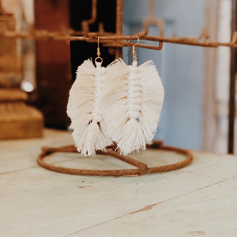 The cutest pair of boho fringe earrings available in multiple colors!