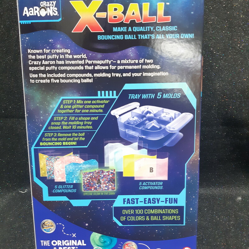 X BALL  KIT
Known for creating the best putty in the world, Crazy Aaron has invented Permaputty- a mixture of two special putty compounds that allows for permanent molding.