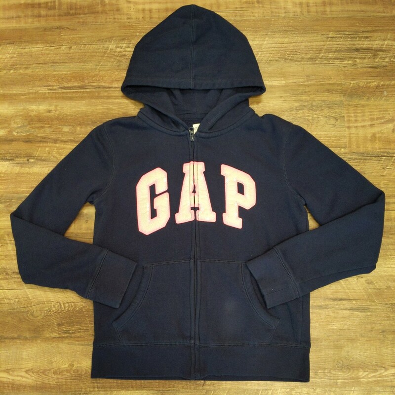 Gap Logo Zipper Hoodie, Navy, Size: Youth XL