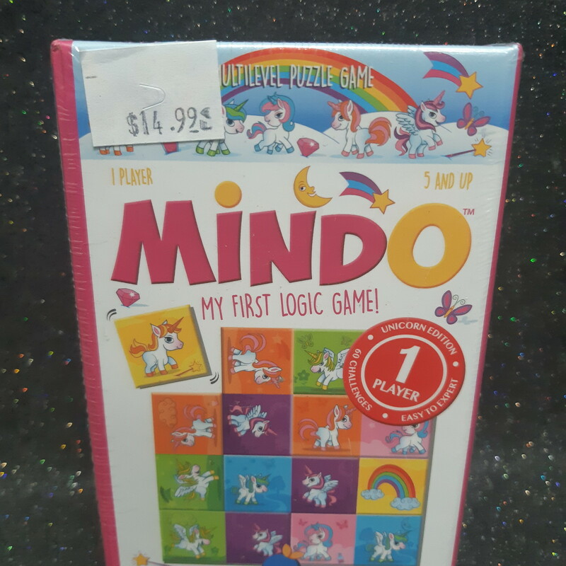 Mindo Unicorn is one of 4 clever puzzles in the Mindo Collection. Can you collect and master them all? Each puzzle can be played solo or be combined with the others to play with friends! No matter the iteration the rules are the same: turn and flip the double-sided tiles until you have recreated the color pattern on the challenge card. But be attentive! The tiles only fit one way into a 3×3 or 4×4 grid. With 60 unique challenge cards and 4 degrees of difficulty, this enchanting game promises hours of brain teasing fun!

In this magical version, Starlight and her fellow unicorns inspire young children to nourish their logic skills so they can solve the challenges on their own.
