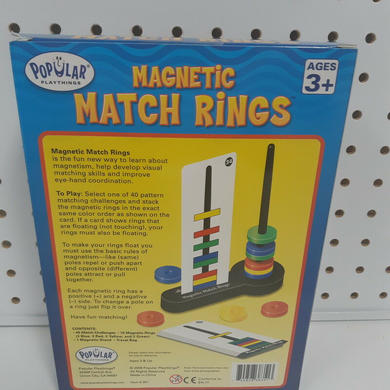 Magnetic Match Rings, 3+, Size: Preschool