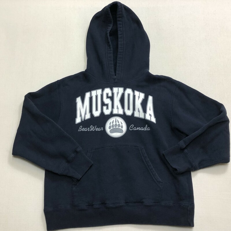 Muskoka Bear Hoodie, Black, Size: 6-8Y
Hole in front pocket & Colour Faded
Price is reflected.