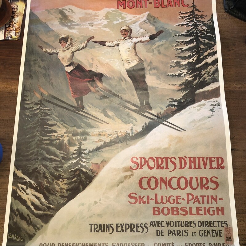Chamonix Ski Poster - Unframed

22 W X 31L