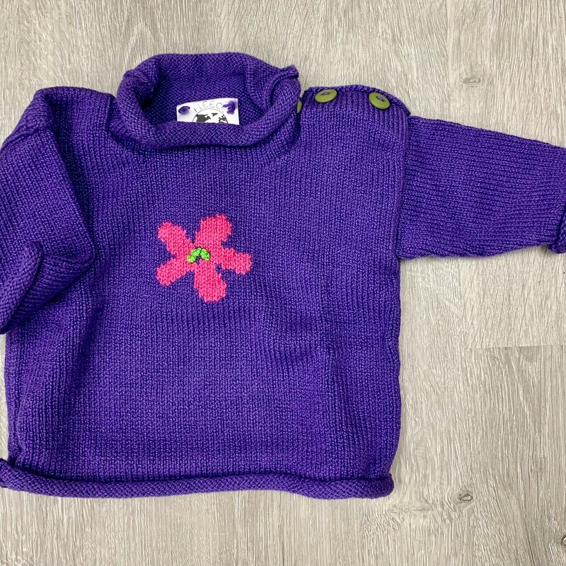 Purple Daisy Sweater, 3 Months

True-to-age sizing makes buying easier. Provided your child is within the average range for their age just select that size. For instance, if you have a 12month old select 12mo as it fits 12-18months. If your child is 2 1/2 select size 2yr as it fits 2-3 years old. Cute rolled edges and a drop should design create a casual unfussy look. Functional buttons make dressing a snap. Always preshrunk and machine wash/dry for easy care.