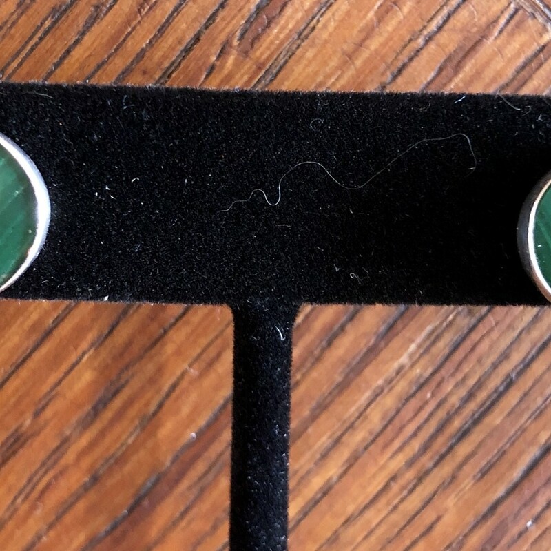 Vintage Malachite & Carnelian Sterling pierced earrings.
