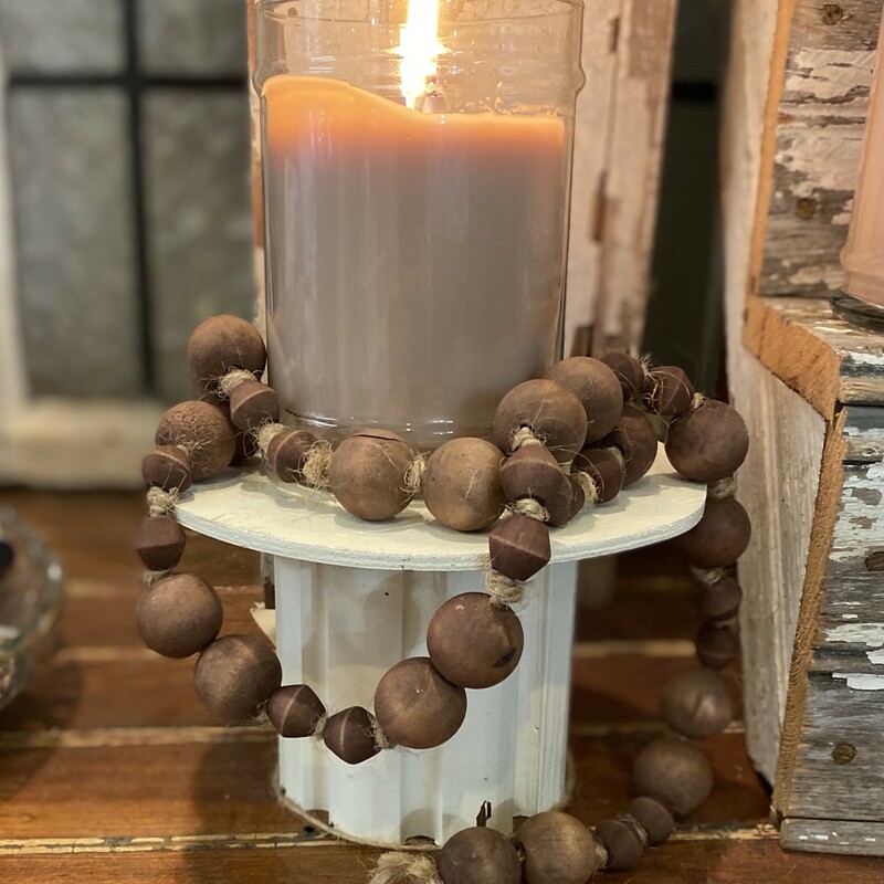 These natural wood beads are simply gorgeous and are the hottest new decorating trend. We love them in dough bowls, vases or just drapped over just about anything. These beads measure 42 inches in length and are a perfect touch