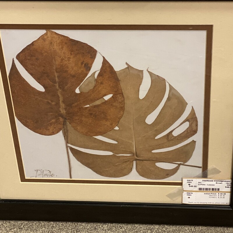 D.Pinto - Leaves, Brown, Size: 19x19