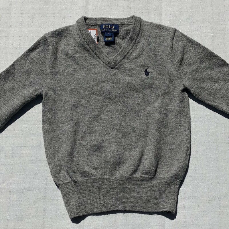 POLO Ralph Lauren Sweater, Grey, Size: 6Y
100% Wool