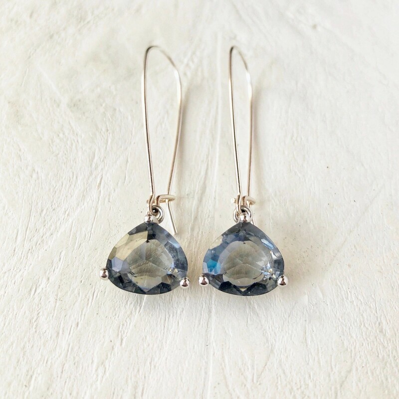 Charcoal Crystal Earring