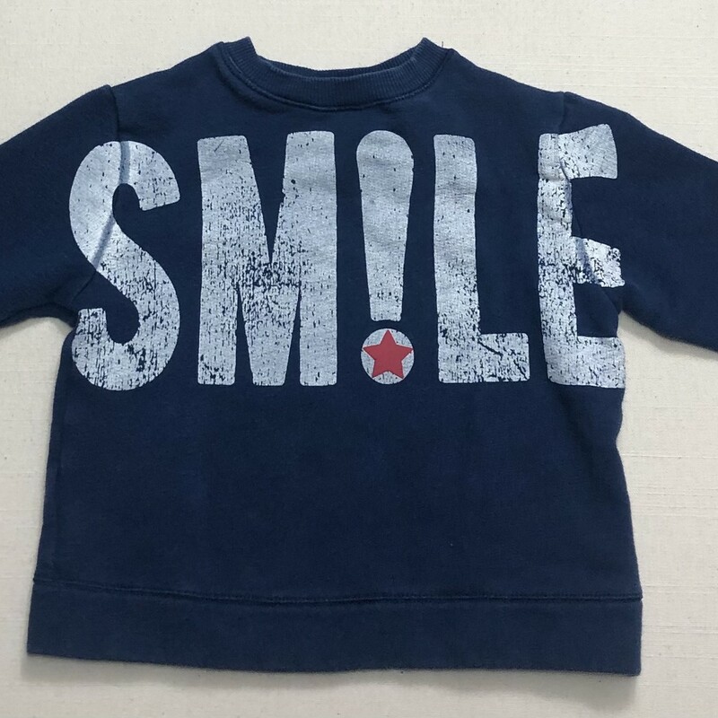 Smile Sweatshirt, Blue, Size: 2Y