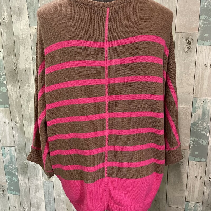 NEW JCP Striped Sweater
Drop shoulder and wide 3/4 sleeve
59% cotton/ 36% nylon/ 5% rabbit hair
Brown and pink
Size: Large