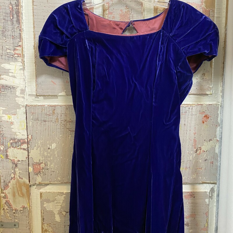 Vintage Int. Ladies Garment Workers Union velvet blue dress size 11/12