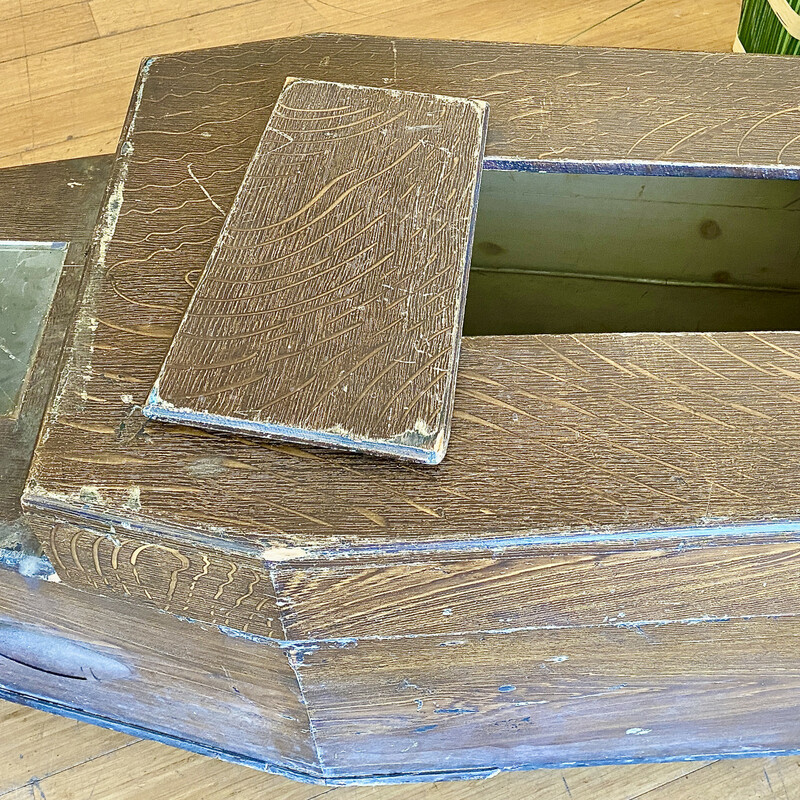 Antique Coffin, Viewing/Cooling, Oak, Circa1854