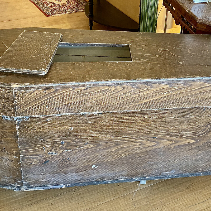 Antique Coffin, Viewing/Cooling, Oak, Circa1854
