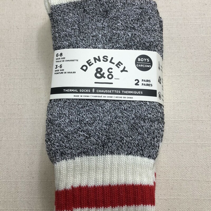 2Pack Thermal Boot Socks, Grey, Size: 3-6Shoe
New!