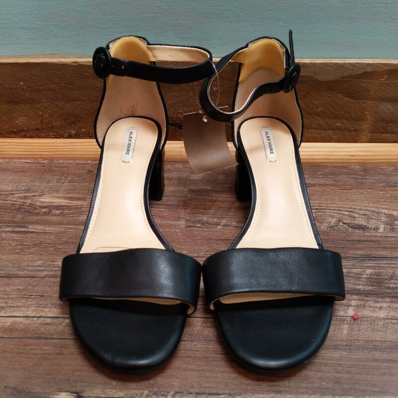 AlexMarie Ankle Strap Hee, Black, Size: Shoes 8, *Retails for $79.99 new*