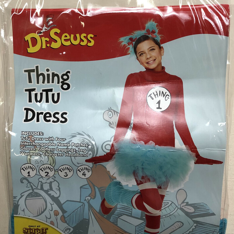 Thing One Costume, Red/Blue, Size: 10-12Y