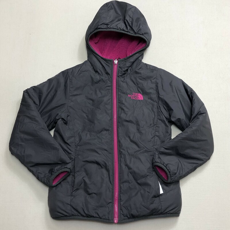 The Northface Lined Jacke, Grey/pin, Size: 10-12Y
Reversible