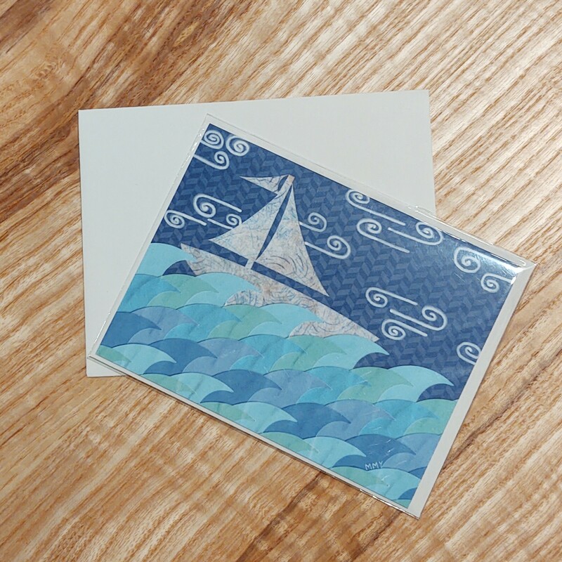 Card: White Sailboat